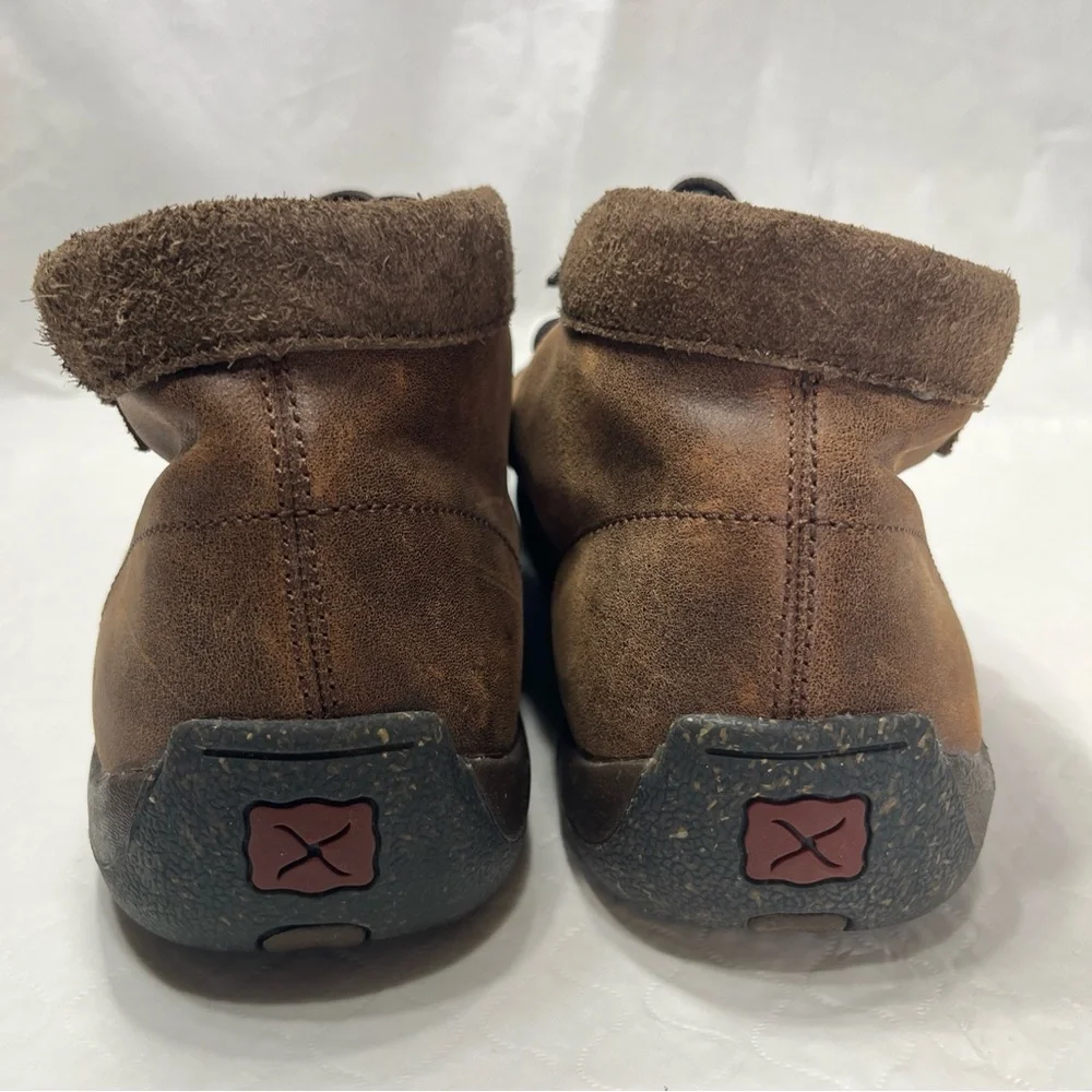Twisted X Chocolate Chukka Driving Moc Mens Size 10D Brown Leather Shoes MDM0090